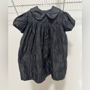 Caroline Bosmans Kids Black Textured Heart Dress Size 4